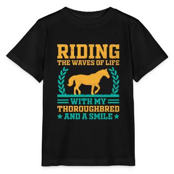 Courses de chevaux pur-sang Équitation Chevaux équestres - T-shirt bio MINI CREATOR Stanley/Stella Enfant - noir - Devant - Mikhail (115cm)