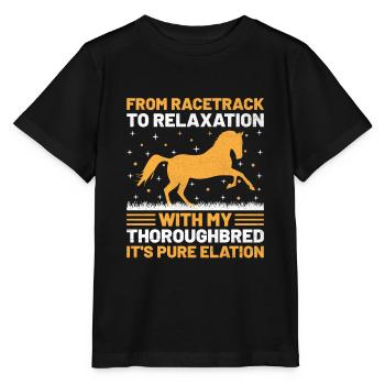Vollblut Pferderennen Reiten Reiterpferde - Stanley/Stella Kinder T-Shirt MINI CREATOR  - Schwarz - Vorne - Mikhail (115cm)
