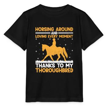 Courses de chevaux pur-sang Équitation Chevaux équestres - T-shirt bio MINI CREATOR Stanley/Stella Enfant - noir - Devant - Mikhail (115cm)