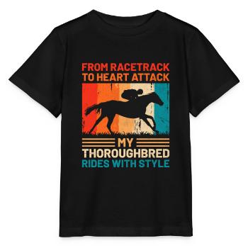 Courses de chevaux pur-sang Équitation Chevaux équestres - T-shirt bio MINI CREATOR Stanley/Stella Enfant - noir - Devant - Mikhail (115cm)