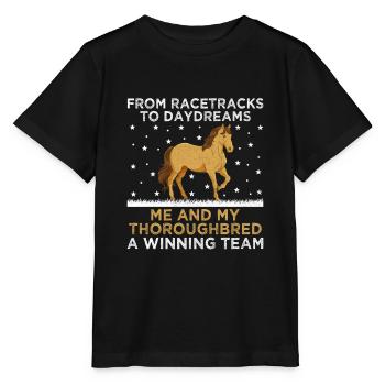 Courses de chevaux pur-sang Équitation Chevaux équestres - T-shirt bio MINI CREATOR Stanley/Stella Enfant - noir - Devant - Mikhail (115cm)