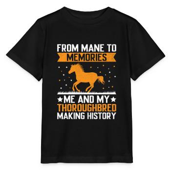 Vollblut Pferderennen Reiten Reiterpferde - Stanley/Stella Kinder T-Shirt MINI CREATOR  - Schwarz - Vorne - Mikhail (115cm)