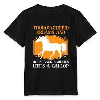 Courses de chevaux pur-sang Équitation Chevaux équestres - T-shirt bio MINI CREATOR Stanley/Stella Enfant - noir - Devant - Mikhail (115cm)
