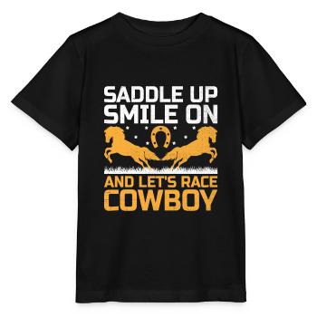 Courses de chevaux pur-sang Équitation Chevaux équestres - T-shirt bio MINI CREATOR Stanley/Stella Enfant - noir - Devant - Mikhail (115cm)