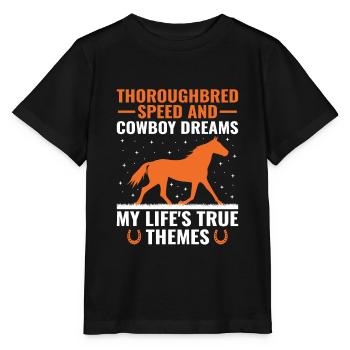 Courses de chevaux pur-sang Équitation Chevaux équestres - T-shirt bio MINI CREATOR Stanley/Stella Enfant - noir - Devant - Mikhail (115cm)