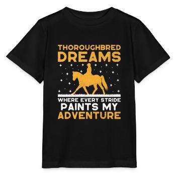 Vollblut Pferderennen Reiten Reiterpferde - Stanley/Stella Kinder T-Shirt MINI CREATOR  - Schwarz - Vorne - Mikhail (115cm)