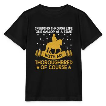 Courses de chevaux pur-sang Équitation Chevaux équestres - T-shirt bio MINI CREATOR Stanley/Stella Enfant - noir - Devant - Mikhail (115cm)
