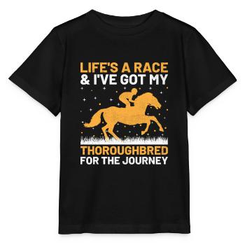Courses de chevaux pur-sang Équitation Chevaux équestres - T-shirt bio MINI CREATOR Stanley/Stella Enfant - noir - Devant - Mikhail (115cm)