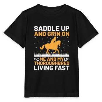 Courses de chevaux pur-sang Équitation Chevaux équestres - T-shirt bio MINI CREATOR Stanley/Stella Enfant - noir - Devant - Mikhail (115cm)