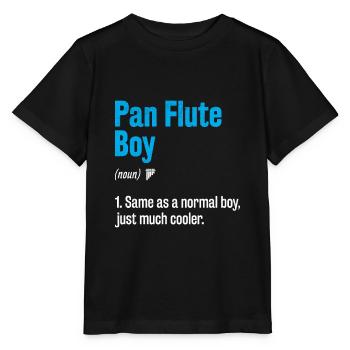 Pan Flute Boy Pan Flutist Marching Band Music Inst - Stanley/Stella MINI CREATOR Kids’ T-Shirt - black - Front - Mikhail (115cm)