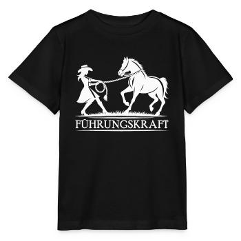 Führungskraft Pferd Reiten Geschenkidee - Stanley/Stella Kinder T-Shirt MINI CREATOR  - Schwarz - Vorne - Mikhail (115cm)