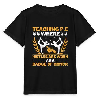 Professeur d’éducation physique Professeurs d’éducation physique École Spor - T-shirt bio MINI CREATOR Stanley/Stella Enfant - noir - Devant - Mikhail (115cm)