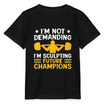 Professeur d’éducation physique Professeurs d’éducation physique École Spor - T-shirt bio MINI CREATOR Stanley/Stella Enfant - noir - Devant - Mikhail (115cm)