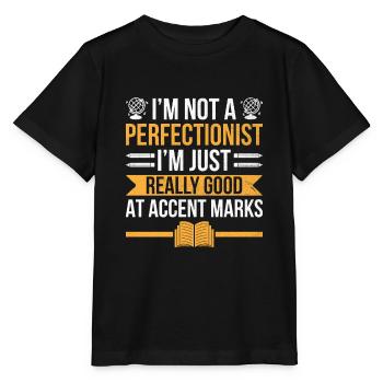 Professeur de langues étrangères École Professeurs de langues - T-shirt bio MINI CREATOR Stanley/Stella Enfant - noir - Devant - Mikhail (115cm)