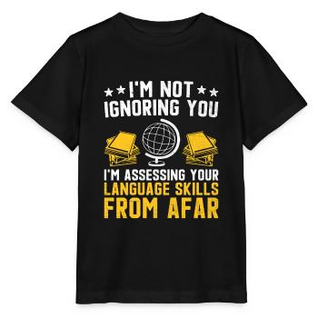 Professeur de langues étrangères École Professeurs de langues - T-shirt bio MINI CREATOR Stanley/Stella Enfant - noir - Devant - Mikhail (115cm)