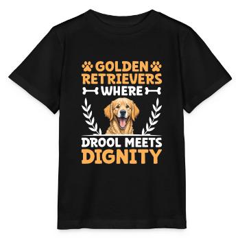 Golden Retrievers où la bave rencontre la dignité GR Dog - T-shirt bio MINI CREATOR Stanley/Stella Enfant - noir - Devant - Mikhail (115cm)