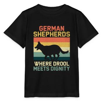 Des bergers allemands où la bave rencontre la dignité - T-shirt bio MINI CREATOR Stanley/Stella Enfant - noir - Devant - Mikhail (115cm)