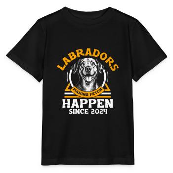 Labradore, die seit 2024 apportieren Labrador - Stanley/Stella Kinder T-Shirt MINI CREATOR  - Schwarz - Vorne - Mikhail (115cm)