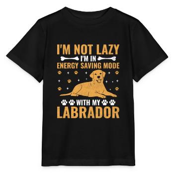 Je ne suis pas paresseux Je suis en mode économie d’énergie avec mon labo - T-shirt bio MINI CREATOR Stanley/Stella Enfant - noir - Devant - Mikhail (115cm)