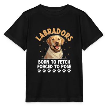 Labradore, die zum Apportieren geboren wurden, gezwungen, zu posieren Labrador re - Stanley/Stella Kinder T-Shirt MINI CREATOR  - Schwarz - Vorne - Mikhail (115cm)