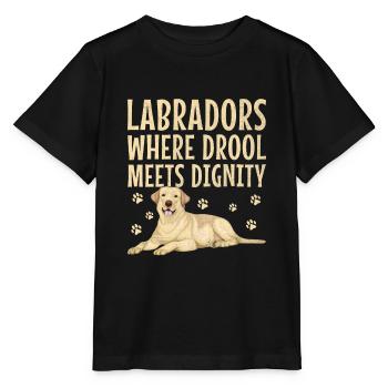 Labradors où la bave rencontre la dignité Labrador Retri - T-shirt bio MINI CREATOR Stanley/Stella Enfant - noir - Devant - Mikhail (115cm)