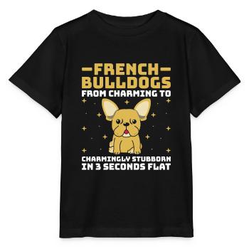 Les bouledogues français : du charmant au charmant stubbo - T-shirt bio MINI CREATOR Stanley/Stella Enfant - noir - Devant - Mikhail (115cm)