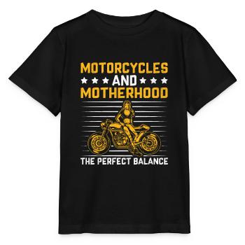 Motorcycles And Motherhood The Perfect Balance - Stanley/Stella MINI CREATOR Kids’ T-Shirt - black - Front - Mikhail (115cm)