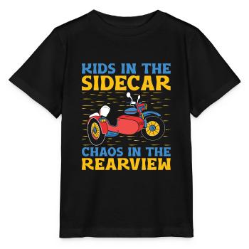 Enfants dans le side-car Chaos dans le rétroviseur Motorcyc - T-shirt bio MINI CREATOR Stanley/Stella Enfant - noir - Devant - Mikhail (115cm)