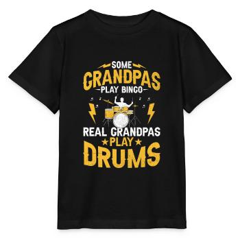 Manche Opas spielen Bingo Echte Opas spielen Trommeln - Stanley/Stella Kinder T-Shirt MINI CREATOR  - Schwarz - Vorne - Mikhail (115cm)