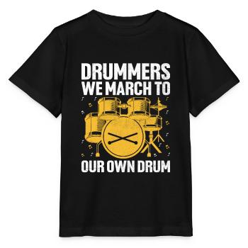 Tambours Nous Marchons À Notre Propre Tambour Tambour Tambour Tambour - T-shirt bio MINI CREATOR Stanley/Stella Enfant - noir - Devant - Mikhail (115cm)