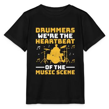 Drummers Wir sind der Herzschlag der Musikszene Dr - Stanley/Stella Kinder T-Shirt MINI CREATOR  - Schwarz - Vorne - Mikhail (115cm)