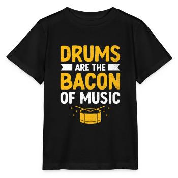Les tambours sont le bacon de la musique Tambour Tambour Tambour - T-shirt bio MINI CREATOR Stanley/Stella Enfant - noir - Devant - Mikhail (115cm)