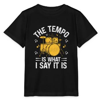 Le tempo est ce que je dis, c’est tambour - T-shirt bio MINI CREATOR Stanley/Stella Enfant - noir - Devant - Mikhail (115cm)