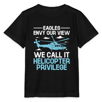 Eagles Envy Our View We Call It Helicopter Privile - Stanley/Stella MINI CREATOR Kids’ T-Shirt - black - Front - Mikhail (115cm)