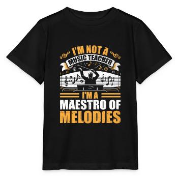 Je ne suis pas un professeur de musique, je suis un maestro des mélodies - T-shirt bio MINI CREATOR Stanley/Stella Enfant - noir - Devant - Mikhail (115cm)