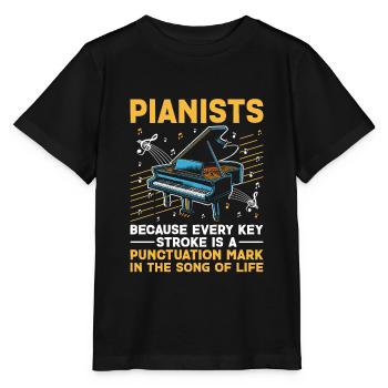 Pianistes parce que chaque trait de touche est une ponctuation - T-shirt bio MINI CREATOR Stanley/Stella Enfant - noir - Devant - Mikhail (115cm)