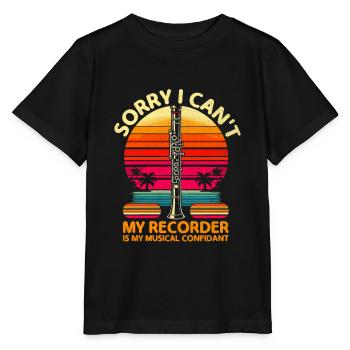 Tut mir leid, ich kann nicht, mein Blockflöte ist mein musikalischer Vertrauter - Stanley/Stella Kinder T-Shirt MINI CREATOR  - Schwarz - Vorne - Mikhail (115cm)