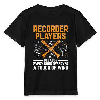 Blockflötenspieler, weil jedes Lied einen Tou verdient - Stanley/Stella Kinder T-Shirt MINI CREATOR  - Schwarz - Vorne - Mikhail (115cm)