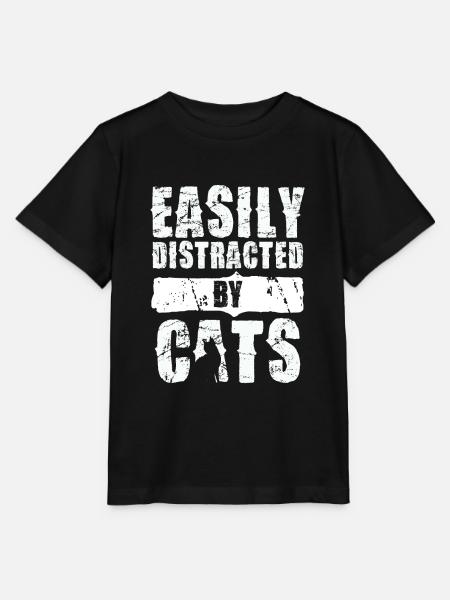 Leicht Ablenkbar Durch Katzen - Stanley/Stella Kinder T-Shirt MINI CREATOR - Schwarz