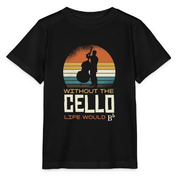 Sans le violoncelle, la vie serait en sib - T-shirt bio MINI CREATOR Stanley/Stella Enfant - noir - Devant - Mikhail (115cm)