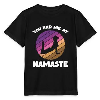 You Had Me At Namaste Yoga Silhouette Entspannung - Stanley/Stella Kinder T-Shirt MINI CREATOR  - Schwarz - Vorne - Mikhail (115cm)