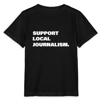 Unterstütze Lokalen Journalismus - Stanley/Stella Kinder T-Shirt MINI CREATOR  - Schwarz - Vorne - Mikhail (115cm)