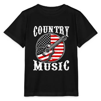 Country Musik Amerikanische Flagge Lied Liebhaber USA Patriot - Stanley/Stella Kinder T-Shirt MINI CREATOR  - Schwarz - Vorne - Mikhail (115cm)