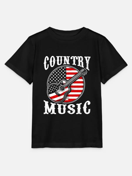 Country Musik Amerikanische Flagge Lied Liebhaber USA Patriot - Stanley/Stella T-shirt MINI CREATOR til børn - sort
