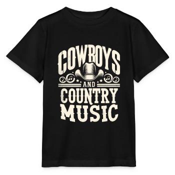 Cowboys Et Musique Country, Chanson D’amoureux, Chansons De Country, - T-shirt bio MINI CREATOR Stanley/Stella Enfant - noir - Devant - Mikhail (115cm)