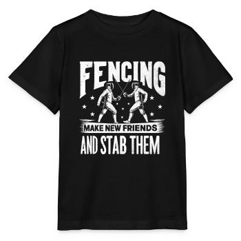 Fechten Finde Neue Freunde Und Stich sie Fechter - Stanley/Stella Kinder T-Shirt MINI CREATOR  - Schwarz - Vorne - Mikhail (115cm)