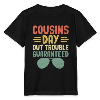 Cousins Day Out Trouble Guaranteed Family Reunion - Stanley/Stella MINI CREATOR Kids’ T-Shirt - black - Front - Mikhail (115cm)