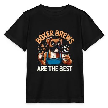 Boxer Brews Are The Best Caffeine Lover Dog Boxers - Stanley/Stella MINI CREATOR Kids’ T-Shirt - black - Front - Mikhail (115cm)