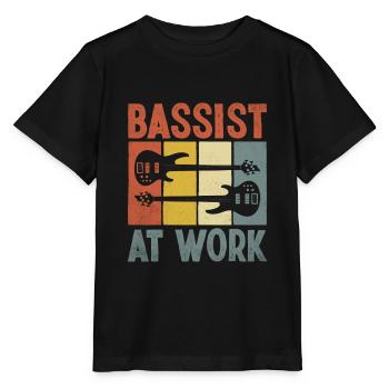 Bassist bei der Arbeit Bassist Bassist Musiker - Stanley/Stella Kinder T-Shirt MINI CREATOR  - Schwarz - Vorne - Mikhail (115cm)