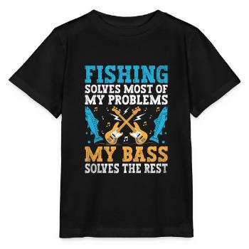 La pêche résout la plupart de mes problèmes My Bass Targets - T-shirt bio MINI CREATOR Stanley/Stella Enfant - noir - Devant - Mikhail (115cm)